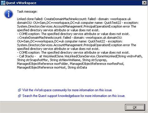 Take a Snapshot of the Parent VM. . Provisioning error occurred for machine cloning failed for machine